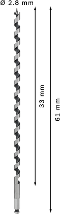 PRO Wood Auger Bit, 14 x 385 x 450 mm Bosch PRO Wood Auger Bit 14 x 385 x 450 mm for deep drilling.
