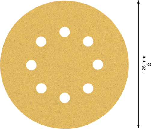 Feuille abrasive EXPERT C470 à 8 trous pour ponceuses excentriques 125 mm, G 100, 50 pièces Feuille abrasive EXPERT C470 à 8 trous pour ponceuses excentriques 125 mm, G 100, 50 pièces