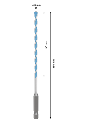 EXPERT HEX-9 Multi Construction Bohrer, 4 x 90 x 150 mm EXPERT HEX-9 Multi Construction Bohrer, 4 x 90 x 150 mm
