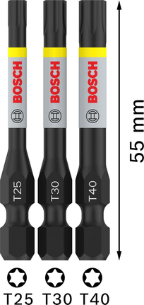 PRO T Impact Bit Set, T25, T30, T40, 55 mm, 3-tlg. PRO T Impact Bit Set, T25, T30, T40, 55 mm, 3-tlg.