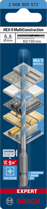 Punta EXPERT HEX-9 MultiConstruction 5,5 x 60 x 100 mm Punta EXPERT HEX-9 MultiConstruction 5,5 x 60 x 100 mm