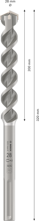 Punta per martelli PRO SDS max-4, 28 x 200 x 320 mm Punta per martelli PRO SDS max-4, 28 x 200 x 320 mm