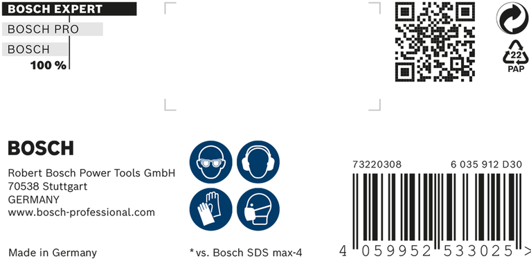 Brocas para martillo EXPERT SDS max-8X 20 x 200 x 320 mm Brocas para martillo EXPERT SDS max-8X 20 x 200 x 320 mm