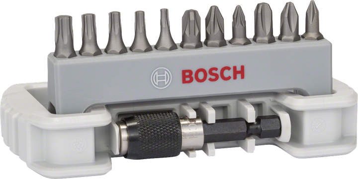 Object #200181455: 2608522129_bo_pro_u_a_1 Bosch 11-piece screwdriver bit set with bit holder.