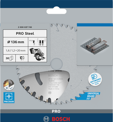 PRO Steel cordless Bosch PRO Steel 136×1.6×20 mm circular saw blade