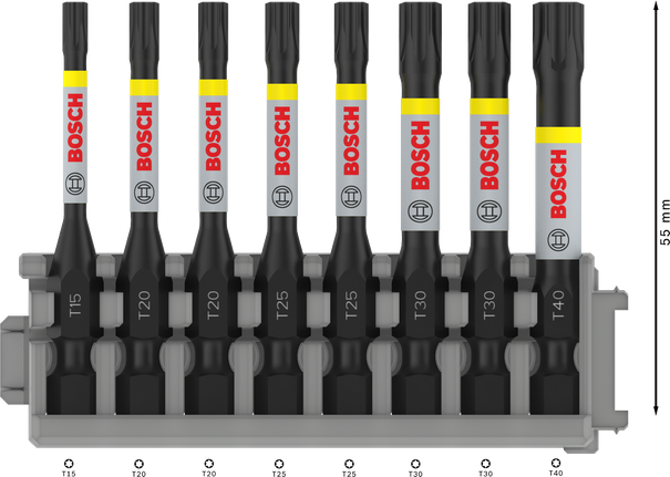 رأس PRO Torx Impact طراز T15 و(T20(x2 و(T25(x2 و(T30(x2 وT40 مقاس 55 مم من 8 قطع رأس PRO Torx Impact طراز T15 و(T20(x2 و(T25(x2 و(T30(x2 وT40 مقاس 55 مم من 8 قطع