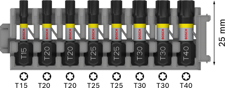 رأس ثقب PRO Torx Impact طراز T15 و(5 T20(x2و (T25(x2 و(T30(x2 وT40و25 مم من 8 قطع رأس ثقب PRO Torx Impact طراز T15 و(5 T20(x2و (T25(x2 و(T30(x2 وT40و25 مم من 8 قطع