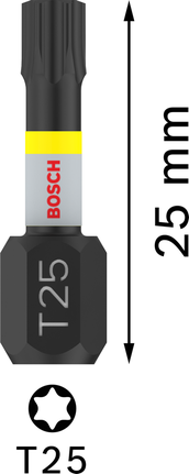رأس PRO Torx Impact، مقاس T25، 25 مم، 2 قطعة رأس PRO Torx Impact، مقاس T25، 25 مم، 2 قطعة