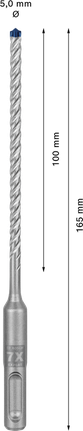 10-delni komplet udarnih svedrov EXPERT SDS plus-7X, 5 x 100 x 165 mm 10-delni komplet udarnih svedrov EXPERT SDS plus-7X, 5 x 100 x 165 mm