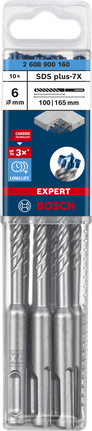 10-delni komplet udarnih svedrov EXPERT SDS plus-7X, 6 x 100 x 165 mm 10-delni komplet udarnih svedrov EXPERT SDS plus-7X, 6 x 100 x 165 mm