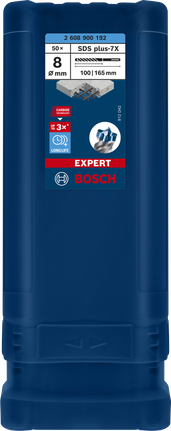 50-delni komplet udarnih svedrov EXPERT SDS plus-7X, 8 x 100 x 165 mm 50-delni komplet udarnih svedrov EXPERT SDS plus-7X, 8 x 100 x 165 mm